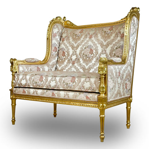 Antique Finish Settee Gold Leaf